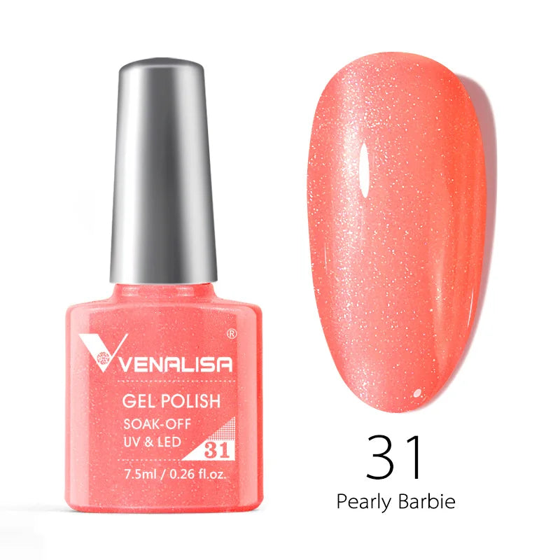 VENALISA Smalto gel per unghie Semi permanente Gellack Nail Art Salon 120 Glitter colorati 7,5 ml Soak off Vernice gel per unghie UV LED organico