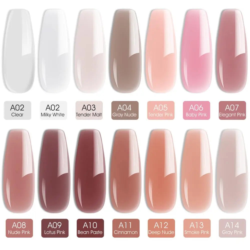 15ml Venalisa Jelly Extension Nail UV Gel da costruzione French Glitter Poly Gel per unghie Trasparente Fibra di colore mimetico naturale Vernice