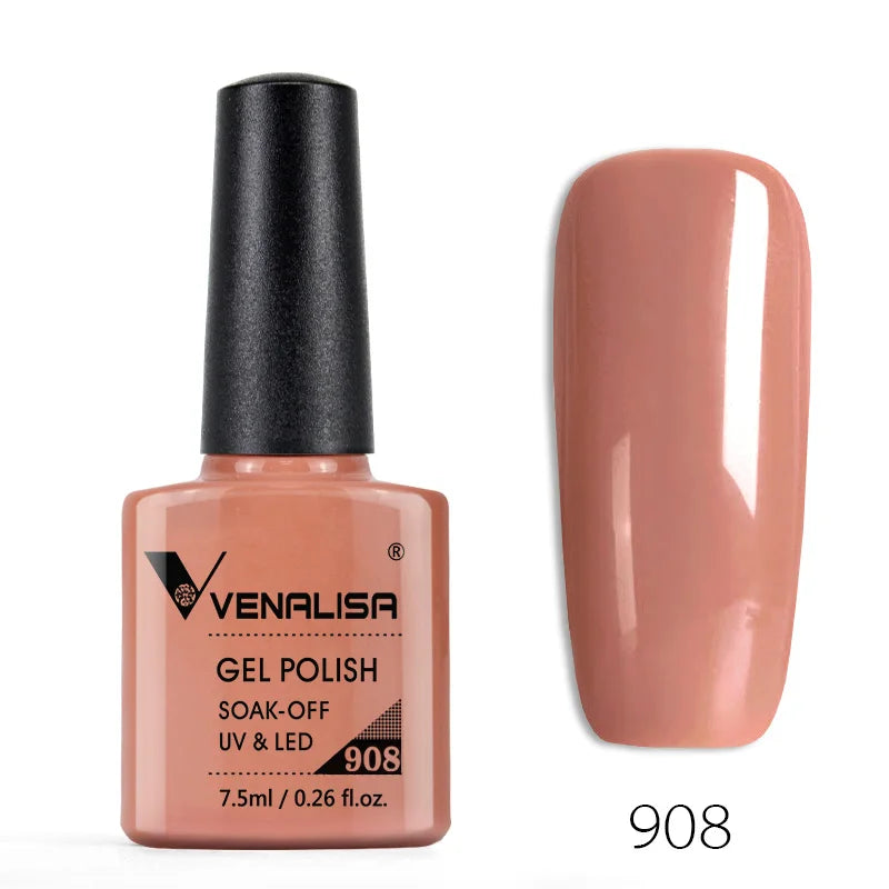 Venalisa 7.5ml Smalto per unghie Gel 60 Colori Glitter Smalto per unghie per Nail Art Manicure Top Coat Soak Off Smalto Gel UV Vernice