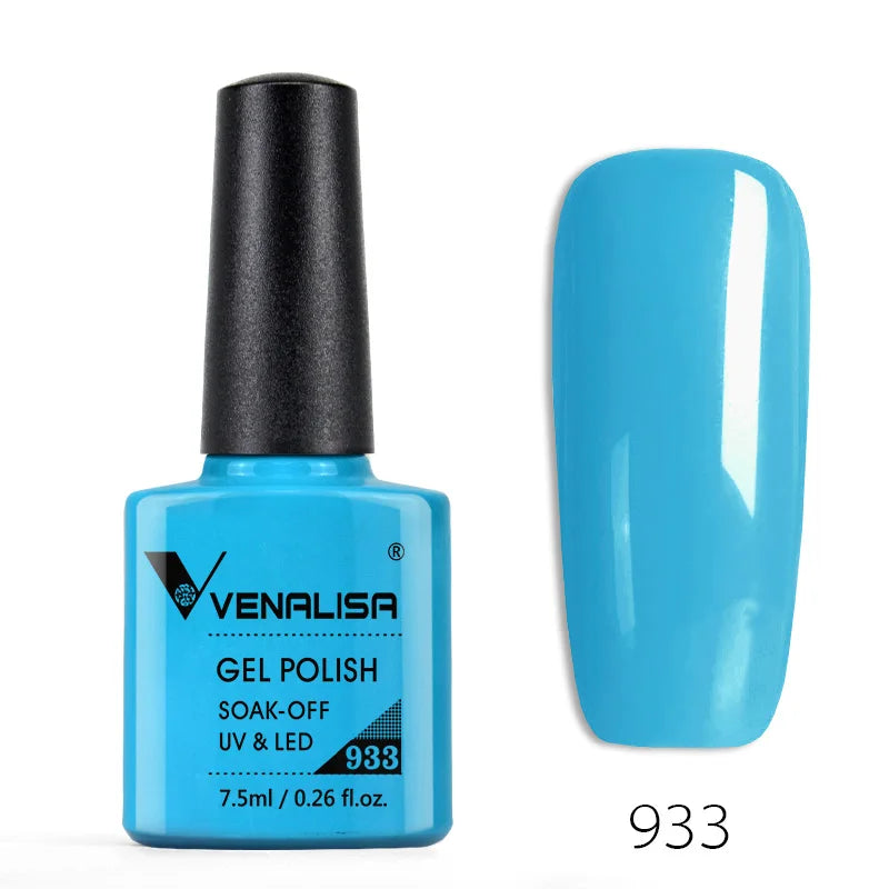 Venalisa 7.5ml Smalto per unghie Gel 60 Colori Glitter Smalto per unghie per Nail Art Manicure Top Coat Soak Off Smalto Gel UV Vernice