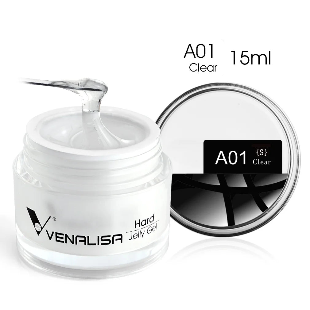 15ml Venalisa Jelly Extension Nail UV Gel da costruzione French Glitter Poly Gel per unghie Trasparente Fibra di colore mimetico naturale Vernice