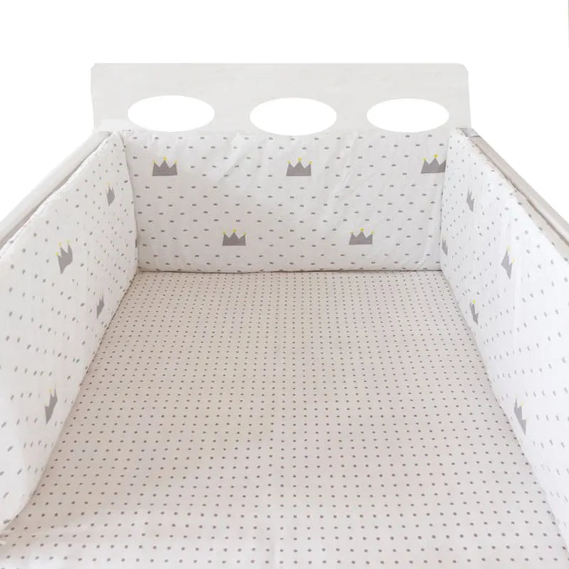 Paraurti per Lettino in Cotone 200×30cm – Doppia Faccia, Cerniera, Design Nordic