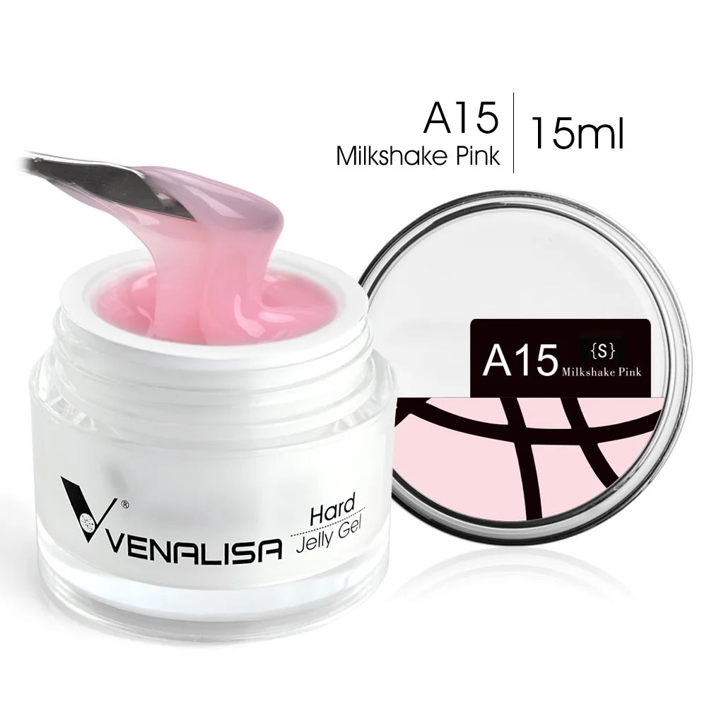 15ml Venalisa Jelly Extension Nail UV Gel da costruzione French Glitter Poly Gel per unghie Trasparente Fibra di colore mimetico naturale Vernice