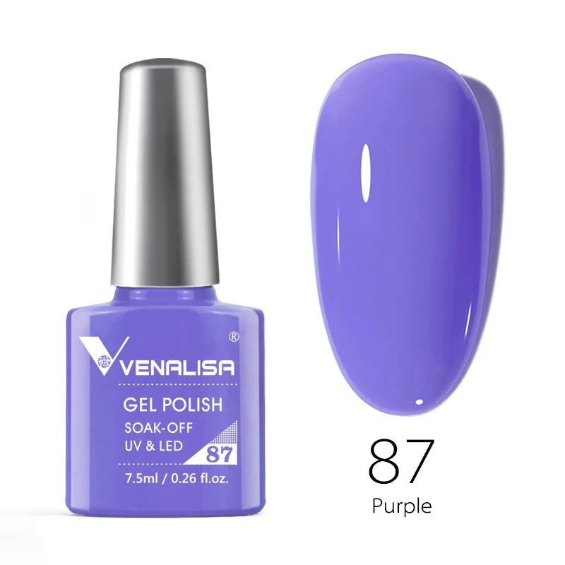 Venalisa 7.5ml Smalto per unghie Gel 60 Colori Glitter Smalto per unghie per Nail Art Manicure Top Coat Soak Off Smalto Gel UV Vernice