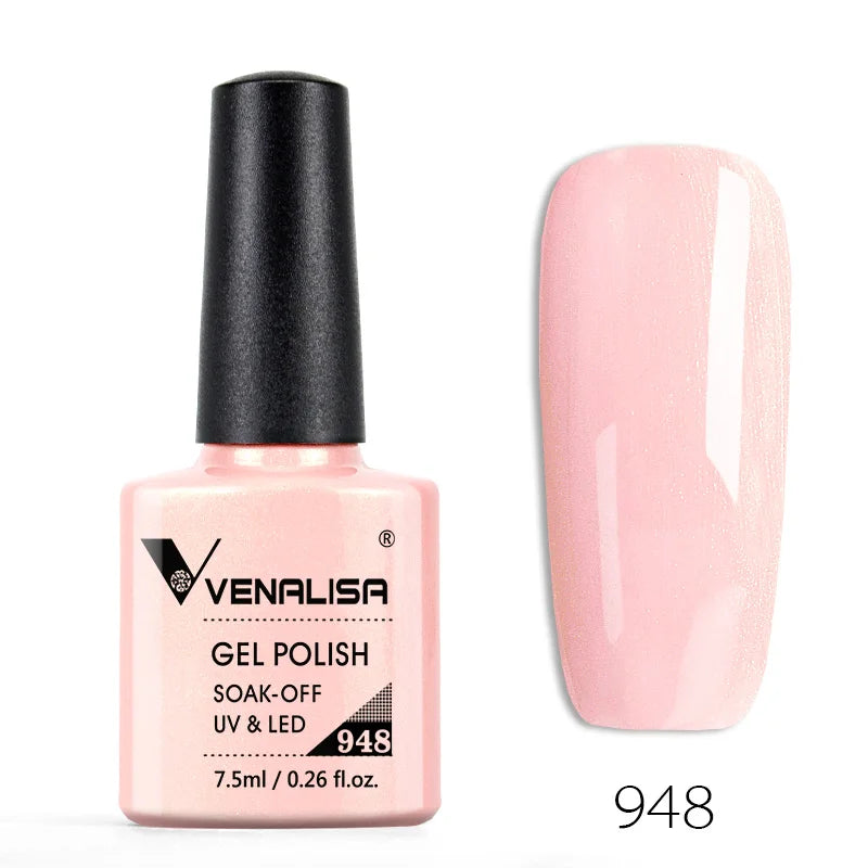 VENALISA Smalto gel per unghie Semi permanente Gellack Nail Art Salon 120 Glitter colorati 7,5 ml Soak off Vernice gel per unghie UV LED organico