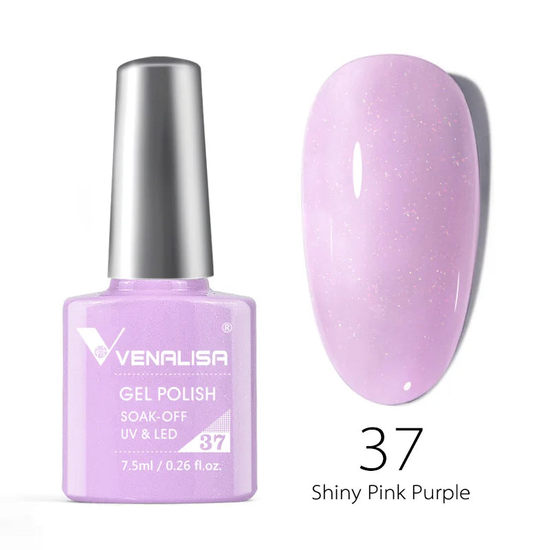 VENALISA Smalto gel per unghie Semi permanente Gellack Nail Art Salon 120 Glitter colorati 7,5 ml Soak off Vernice gel per unghie UV LED organico