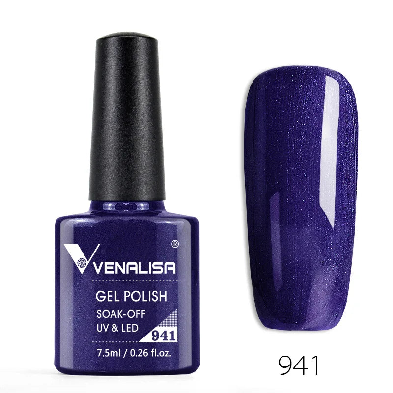 Venalisa 7.5ml Smalto per unghie Gel 60 Colori Glitter Smalto per unghie per Nail Art Manicure Top Coat Soak Off Smalto Gel UV Vernice