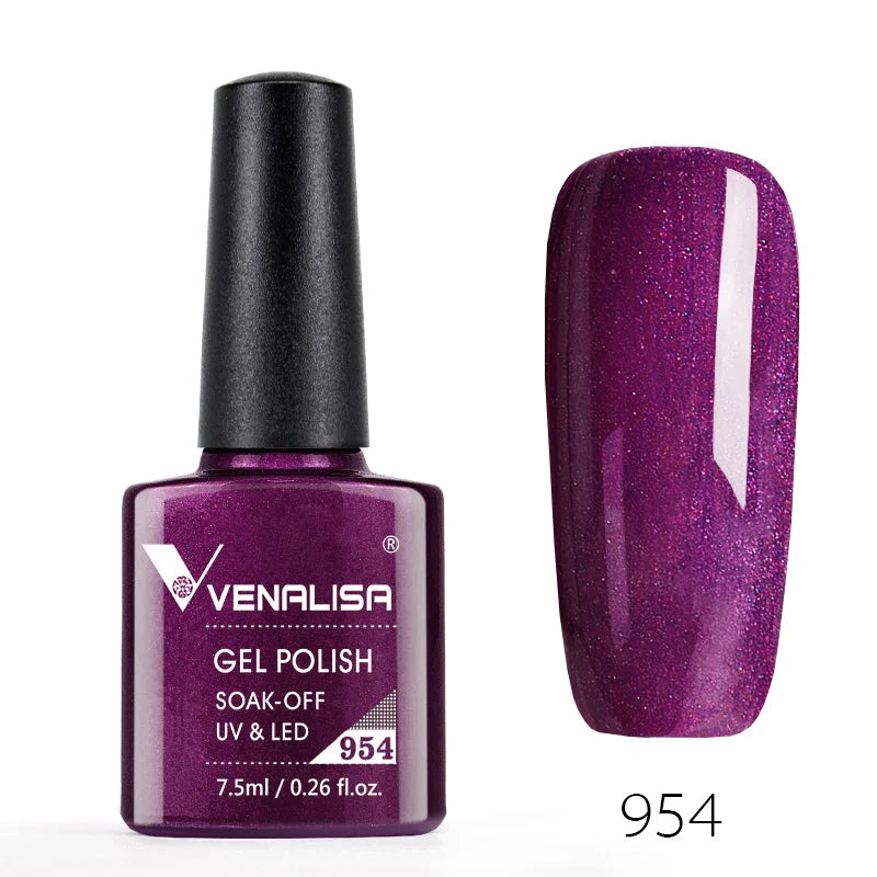 VENALISA Smalto gel per unghie Semi permanente Gellack Nail Art Salon 120 Glitter colorati 7,5 ml Soak off Vernice gel per unghie UV LED organico