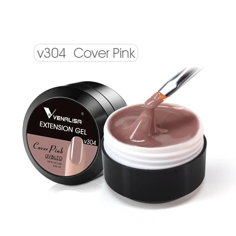15ml Venalisa Jelly Extension Nail UV Gel da costruzione French Glitter Poly Gel per unghie Trasparente Fibra di colore mimetico naturale Vernice