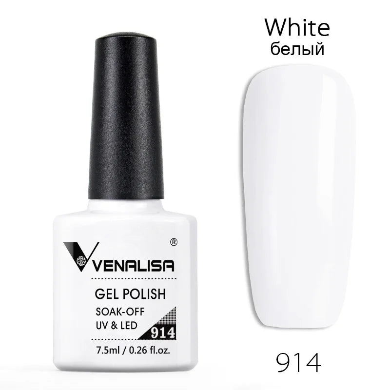 Venalisa 7.5ml Smalto per unghie Gel 60 Colori Glitter Smalto per unghie per Nail Art Manicure Top Coat Soak Off Smalto Gel UV Vernice