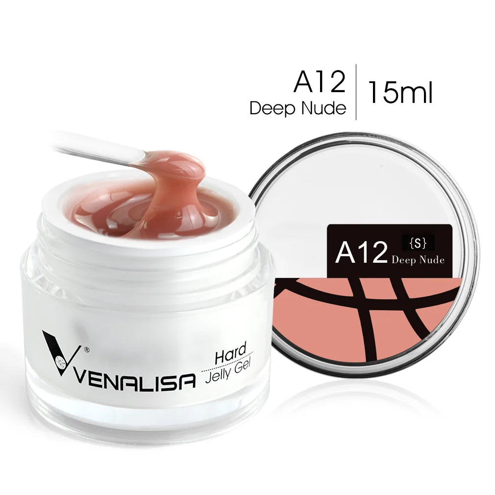 15ml Venalisa Jelly Extension Nail UV Gel da costruzione French Glitter Poly Gel per unghie Trasparente Fibra di colore mimetico naturale Vernice