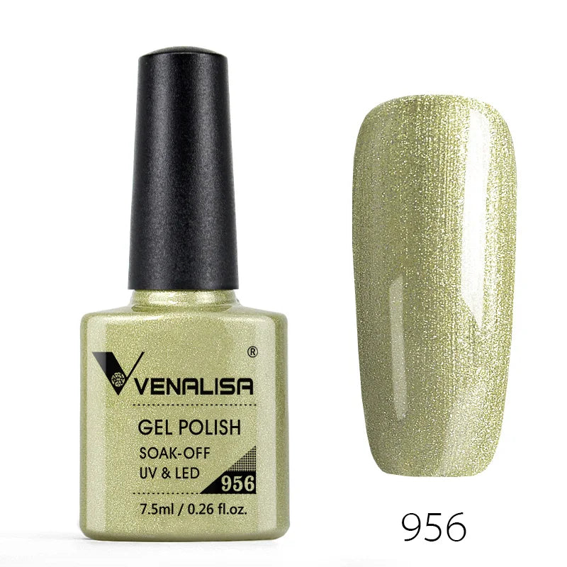 Venalisa 7.5ml Smalto per unghie Gel 60 Colori Glitter Smalto per unghie per Nail Art Manicure Top Coat Soak Off Smalto Gel UV Vernice
