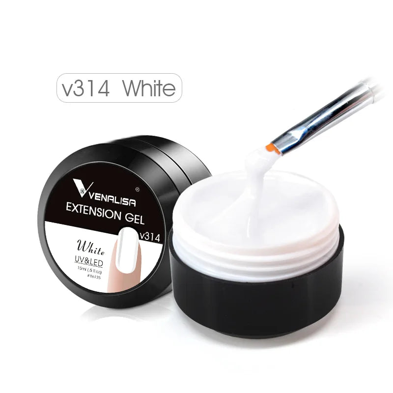 15ml Venalisa Jelly Extension Nail UV Gel da costruzione French Glitter Poly Gel per unghie Trasparente Fibra di colore mimetico naturale Vernice