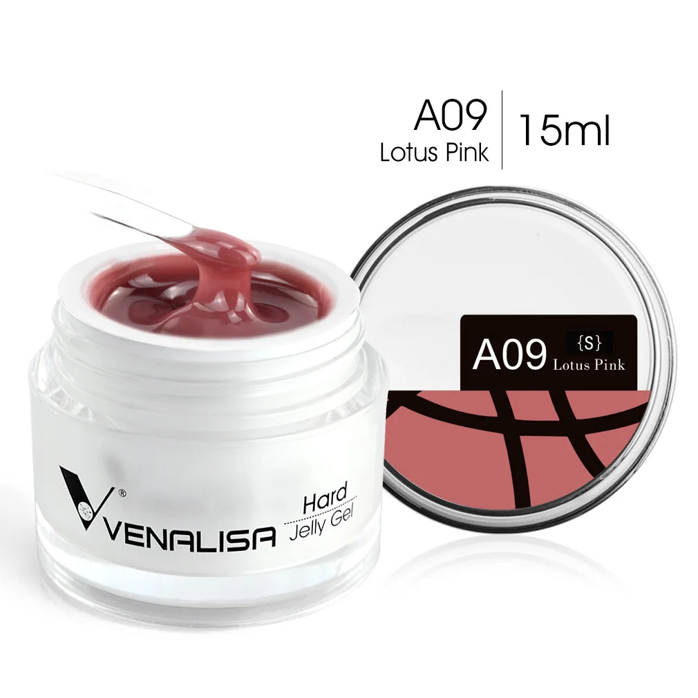 15ml Venalisa Jelly Extension Nail UV Gel da costruzione French Glitter Poly Gel per unghie Trasparente Fibra di colore mimetico naturale Vernice