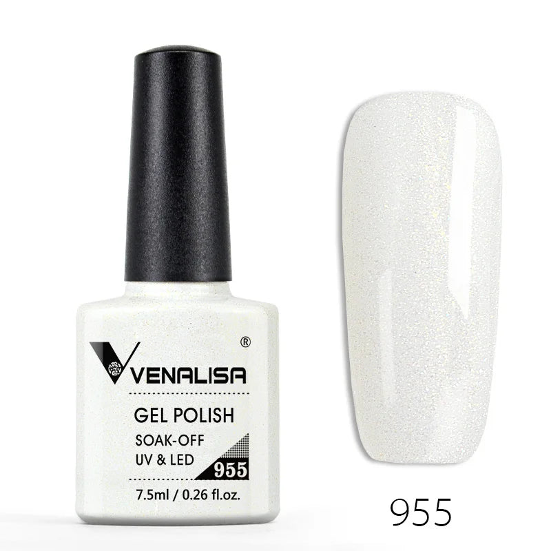 Venalisa 7.5ml Smalto per unghie Gel 60 Colori Glitter Smalto per unghie per Nail Art Manicure Top Coat Soak Off Smalto Gel UV Vernice