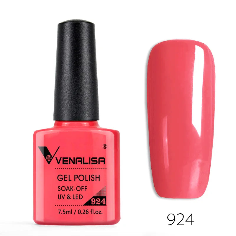 Venalisa 7.5ml Smalto per unghie Gel 60 Colori Glitter Smalto per unghie per Nail Art Manicure Top Coat Soak Off Smalto Gel UV Vernice