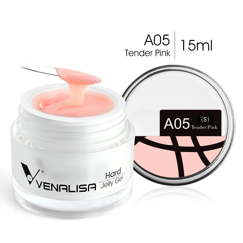 15ml Venalisa Jelly Extension Nail UV Gel da costruzione French Glitter Poly Gel per unghie Trasparente Fibra di colore mimetico naturale Vernice