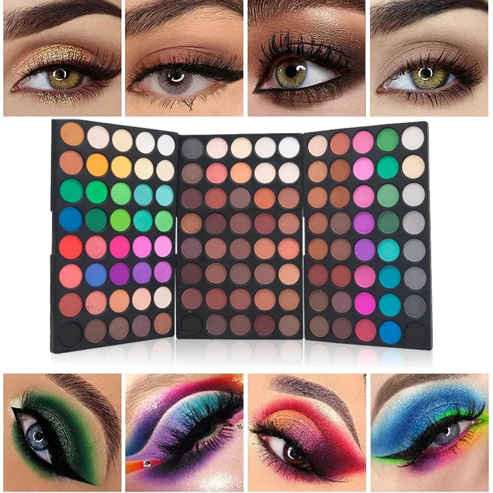 VERONNI Palette Ombretti 120 Colori – Opachi, Glitter e Shimmer, Impermeabile
