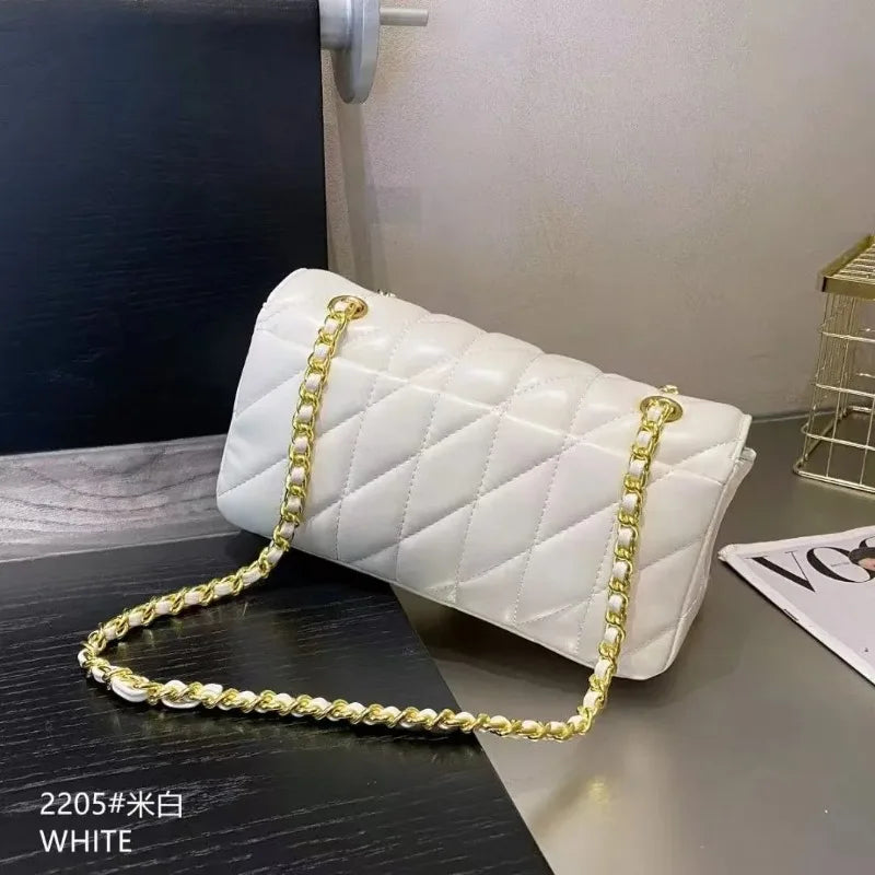 Borsa a tracolla diagonale da donna in pelle di lusso dal design classico, con morbida tracolla regolabile, borsa per tutti i giorni