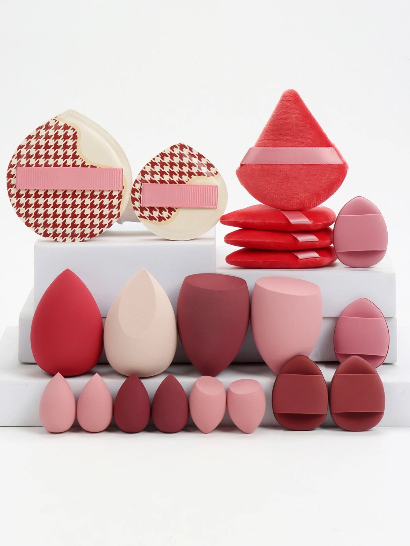 Set 20 Spugnette per Trucco 6cm – Per Crema, Cipria e Correttore, 16 Colori