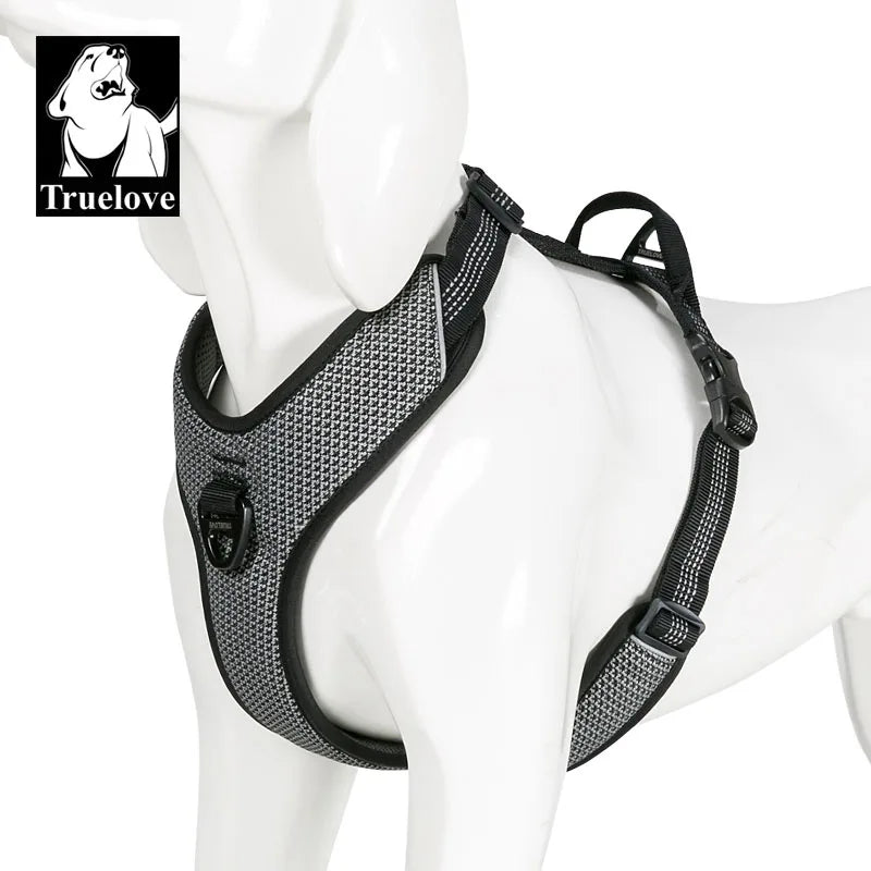 Truelove Pettorina Riflettente per Cani – Gilet Antitraino con Maniglia | XS-XL