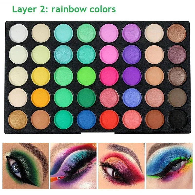 VERONNI Palette Ombretti 120 Colori – Opachi, Glitter e Shimmer, Impermeabile