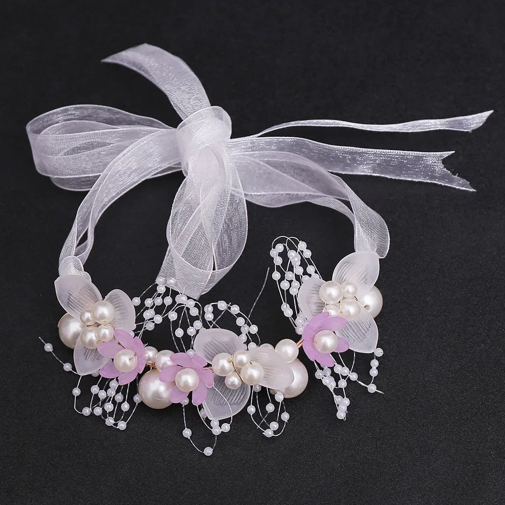 Fascia Floreale con Perle — Bambina e Sposa
