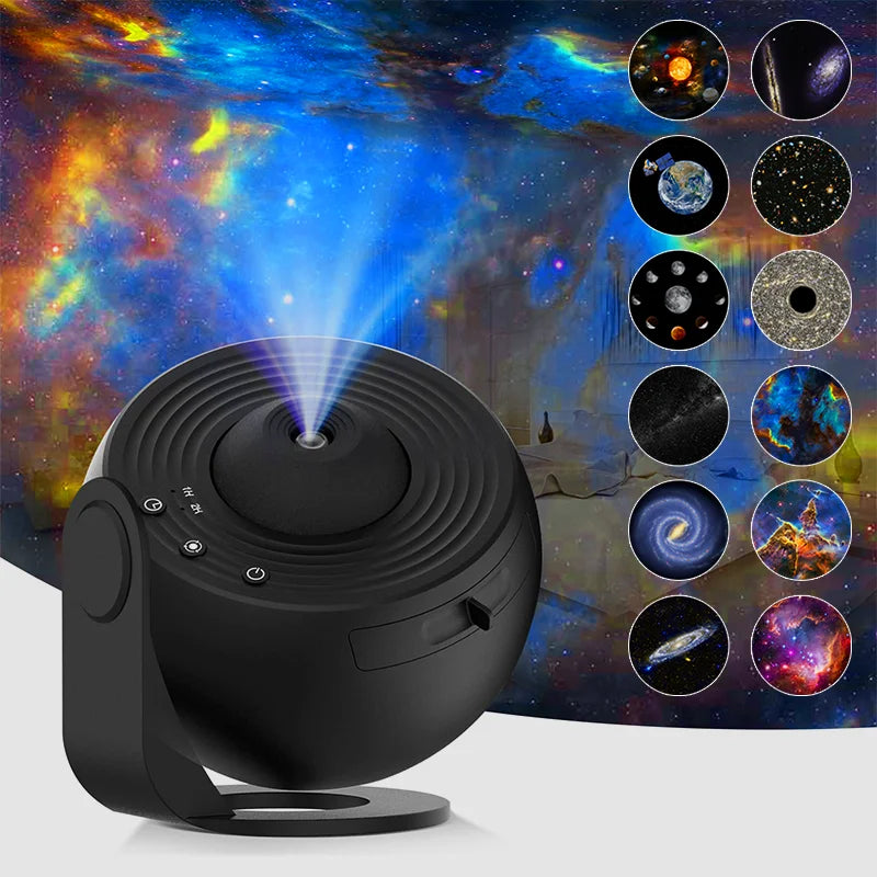 Proiettore Galaxy con luce notturna Proiettore cielo stellato 360 °   Ruota la lampada planetaria per la camera da letto dei bambini, regalo di San Valentino, decorazione per matrimoni