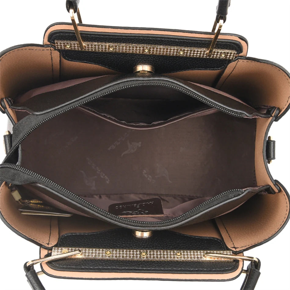 Borsa Donna Grande Capacità in Pelle Microfibra – Shopper Tote con Tracolla | 4 Colori