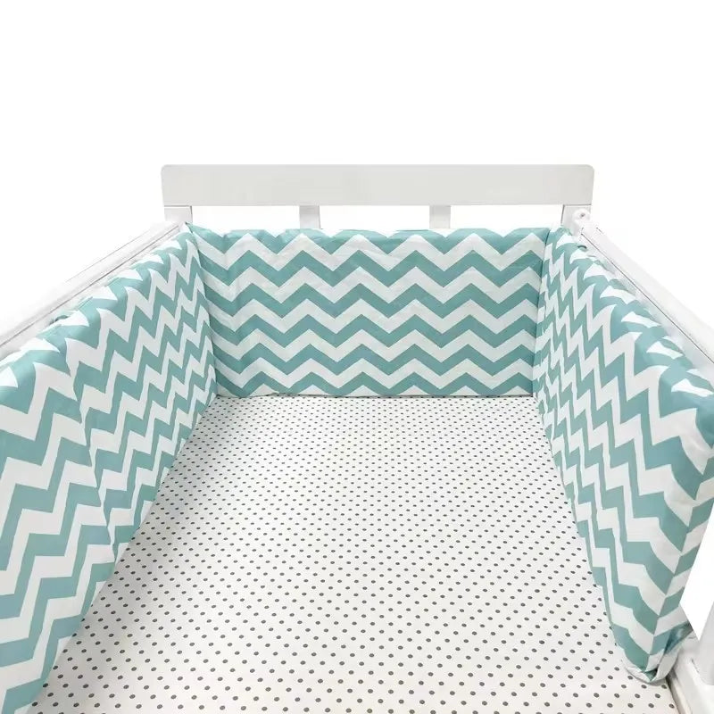 Paraurti per Lettino in Cotone 200×30cm – Doppia Faccia, Cerniera, Design Nordic