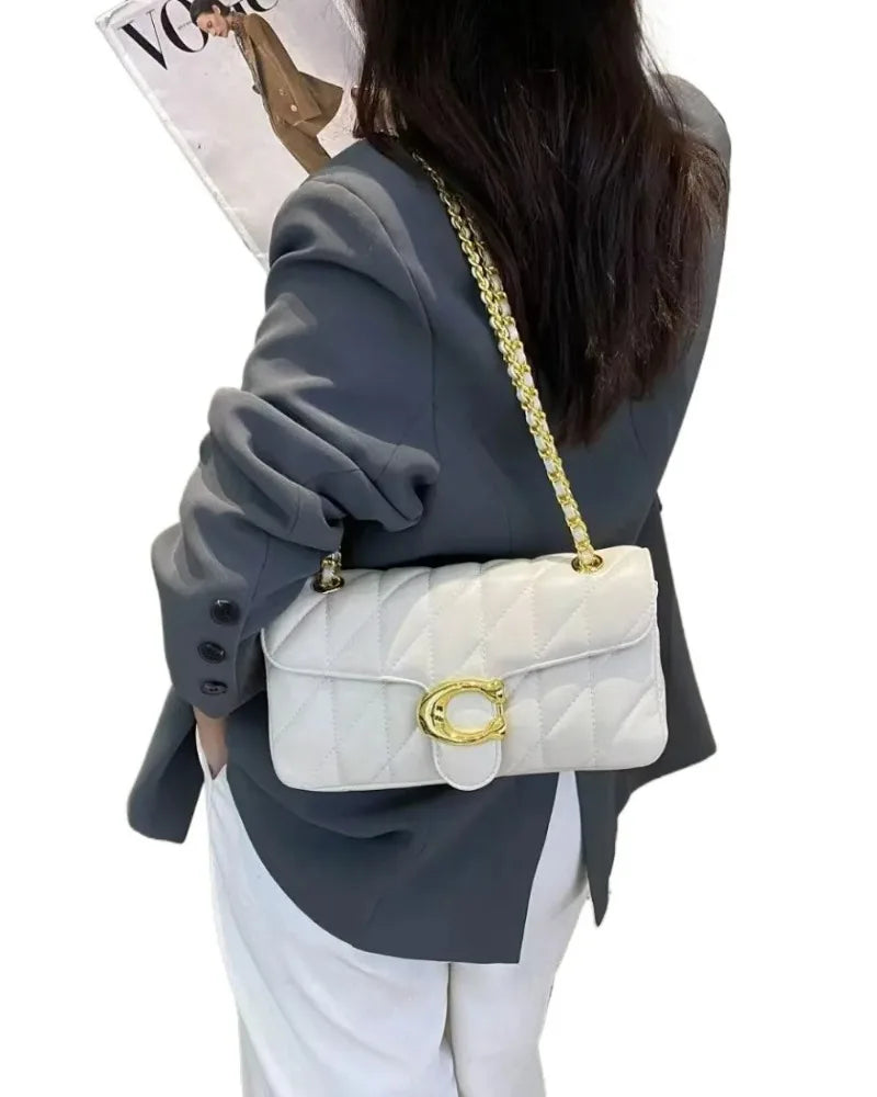 Borsa a tracolla diagonale da donna in pelle di lusso dal design classico, con morbida tracolla regolabile, borsa per tutti i giorni