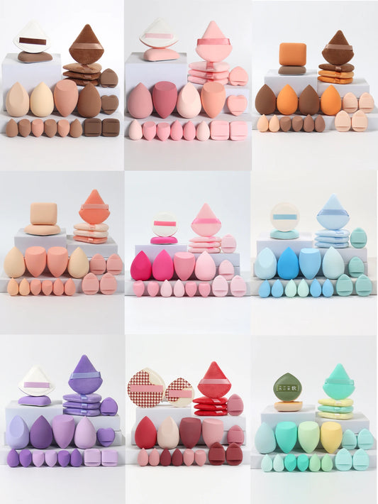 Set 20 Spugnette per Trucco 6cm – Per Crema, Cipria e Correttore, 16 Colori