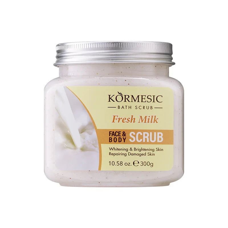 Scrub Corpo KORMESIC – Esfoliante Viso e Corpo Idratante | Curcuma, Rosa, Latte, Shea