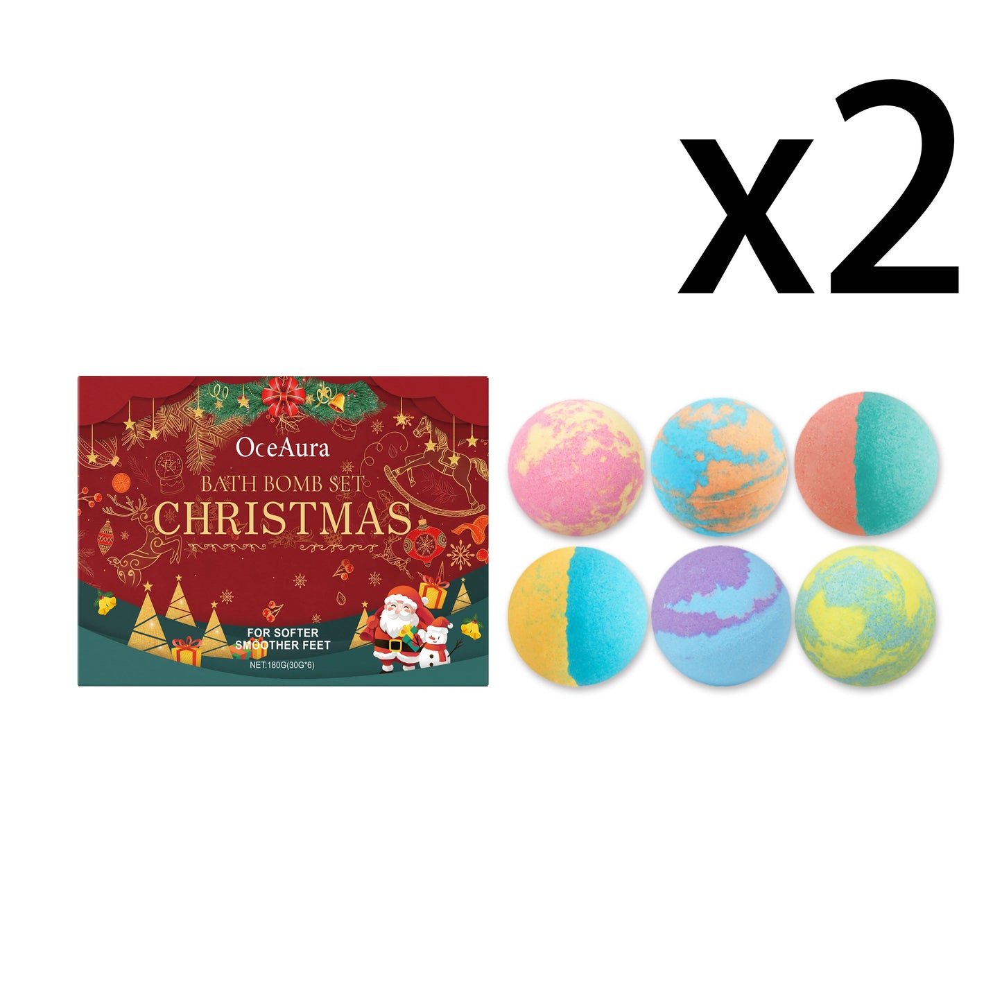 Bombe da Bagno OceAura – Aromaterapia, Idratanti e Rilassanti | 180g, 2x180g, 3x180g