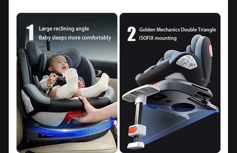 Seggiolino Auto per Bambini ECE R129 con ISOFIX e Rotazione 360°