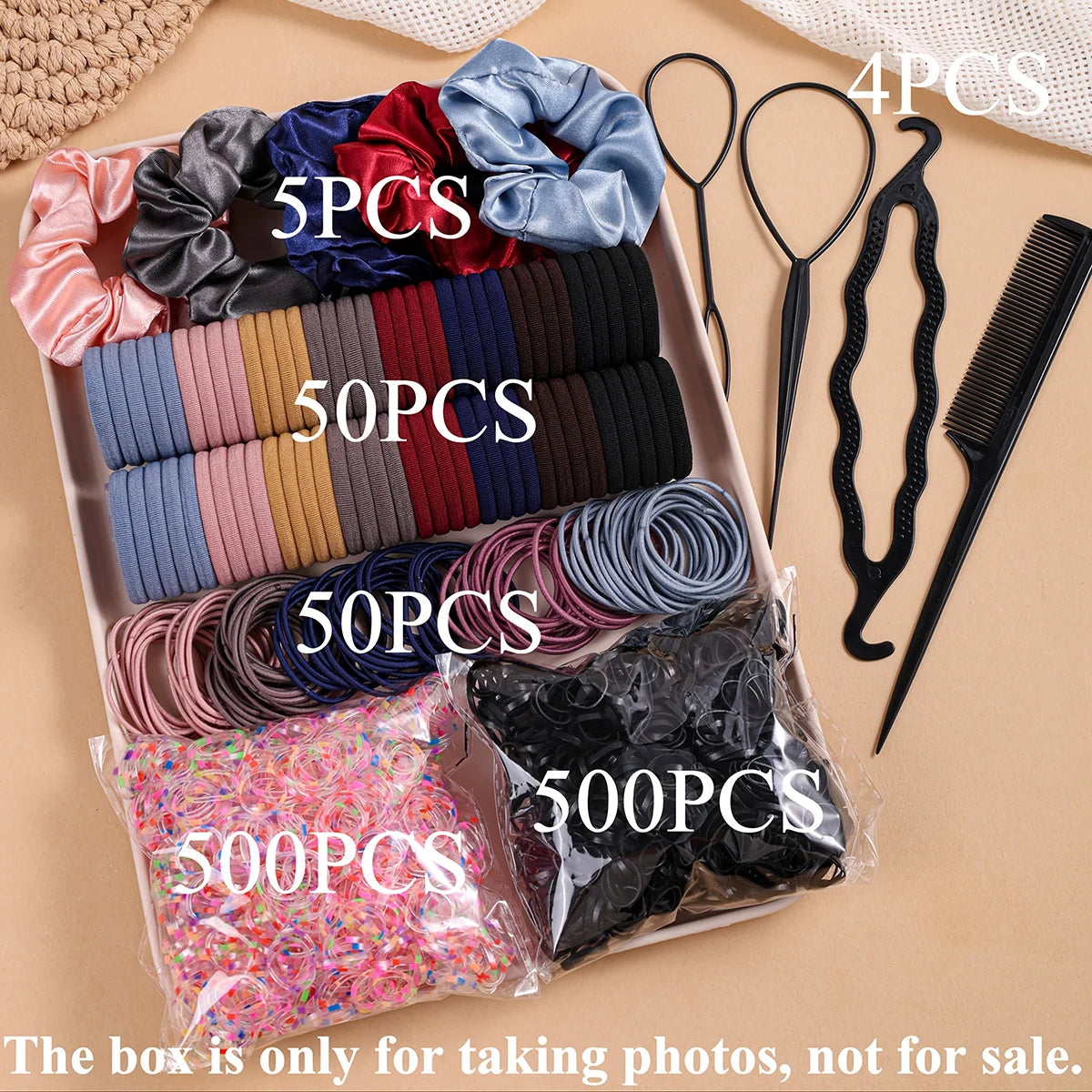 Set Accessori per Capelli — Elastici, Scrunchies e Fasce (1109 pz)
