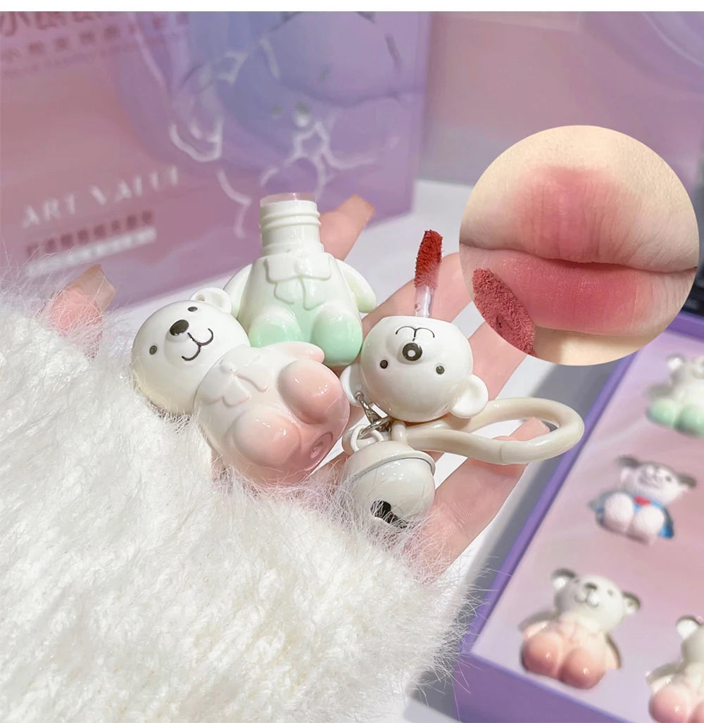 Set Trucco Orso Bear Family – 6 Rossetti Opachi + Specchio + Collana | Regalo