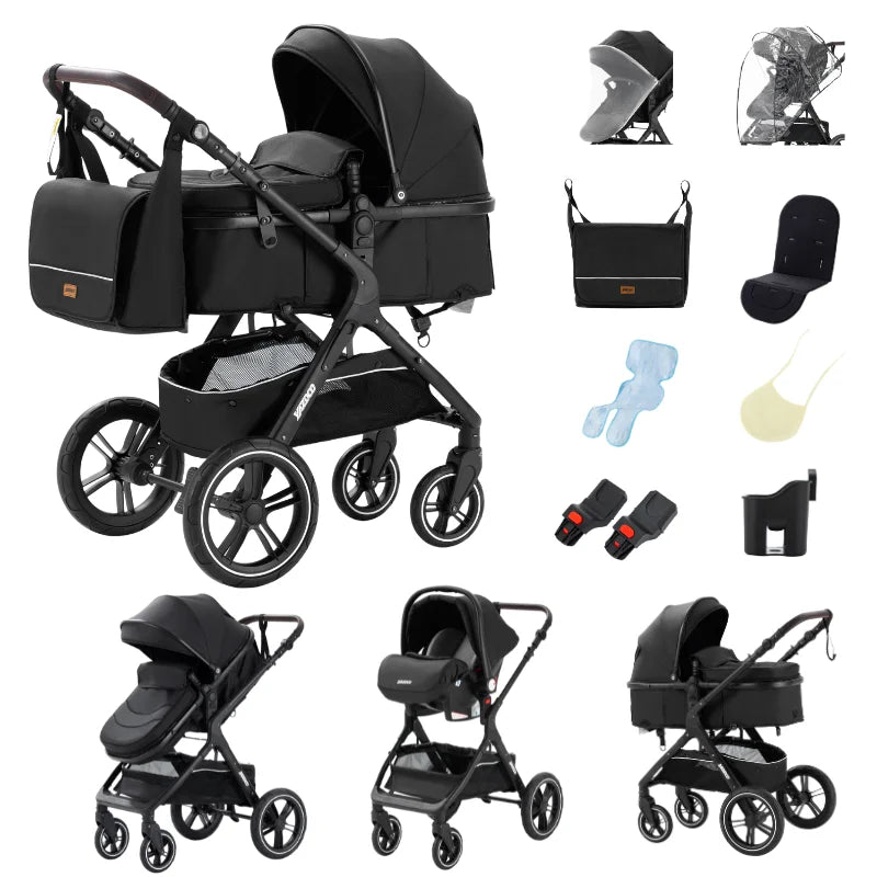 Passeggino 3 in 1 Estivo Traspirante con Seggiolino Auto | Telaio Alluminio