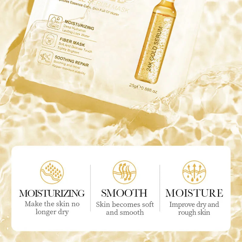 Set 15 Maschere Viso SADOER – Oro 24K, Vitamina C & Acido Ialuronico