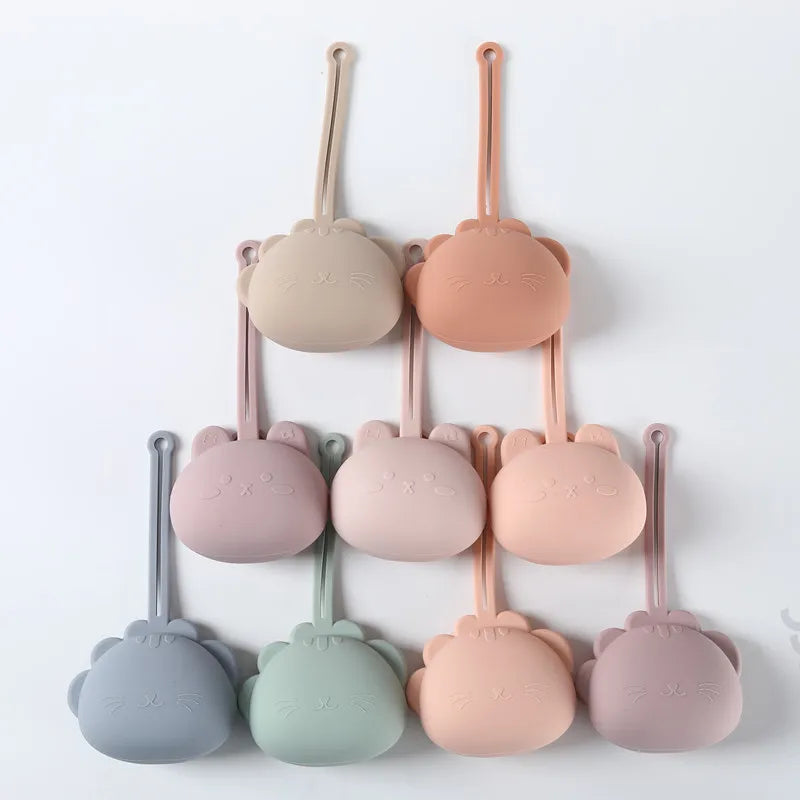 Custodia Porta Ciuccio in Silicone con Cordino Anti-Caduta | 9 Colori