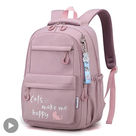 Zaino Scolastico per Ragazze e Adolescenti in Nylon – 3 Stili, Multi Colori | AyeBeau