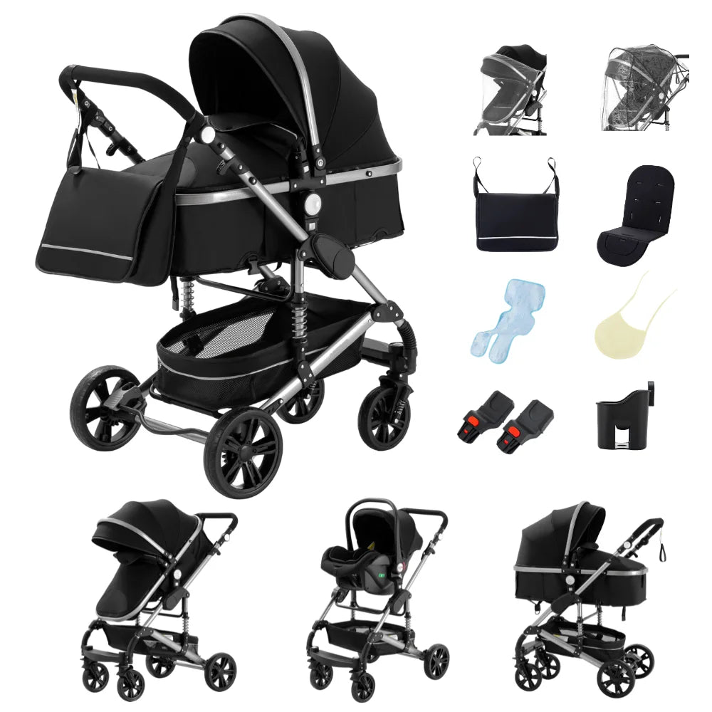 Passeggino 3 in 1 Estivo Traspirante con Seggiolino Auto | Telaio Alluminio