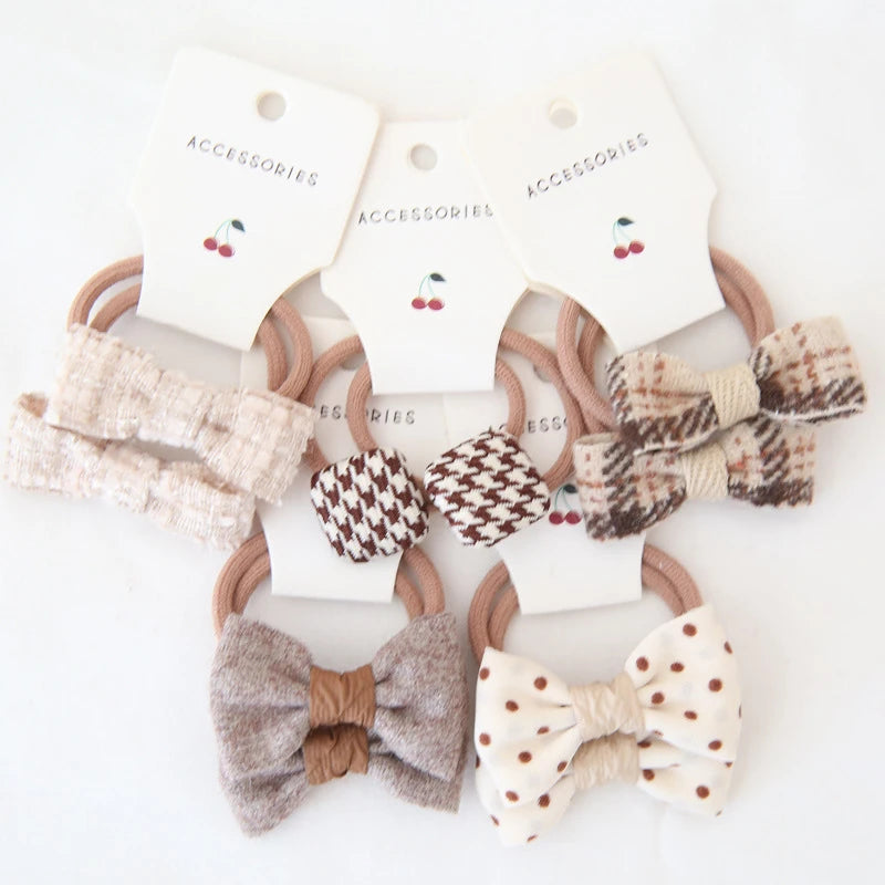 Set 10 Elastici per Capelli Bambina — Fiocchi e Nodi, 19 Colori