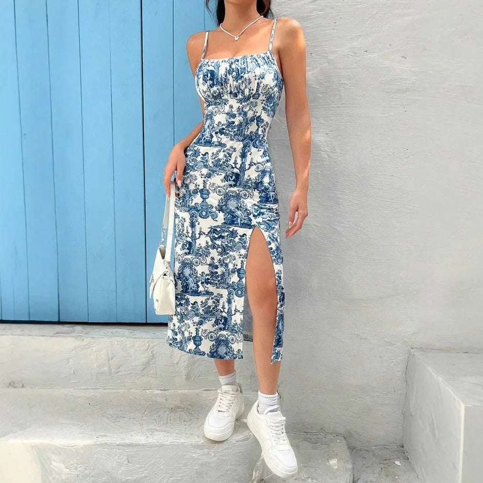 Abito Lungo Maxi Senza Spalline con Spacco Alto – 8 Colori | Donna