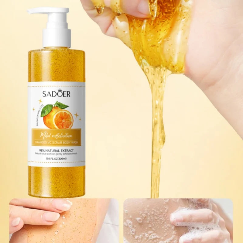 Gel Doccia Esfoliante 300ml – Scrub Naturale, Illuminante & Profumato | Donna