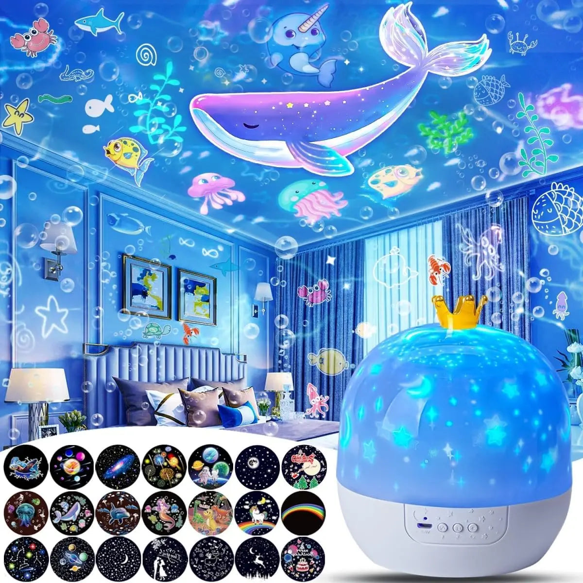 Proiettore Star Galaxy 21 in 1 proiettore cielo stellato con Timer rotante a 360 ° lampada atmosfera per bambini compleanno regali di natale Decor