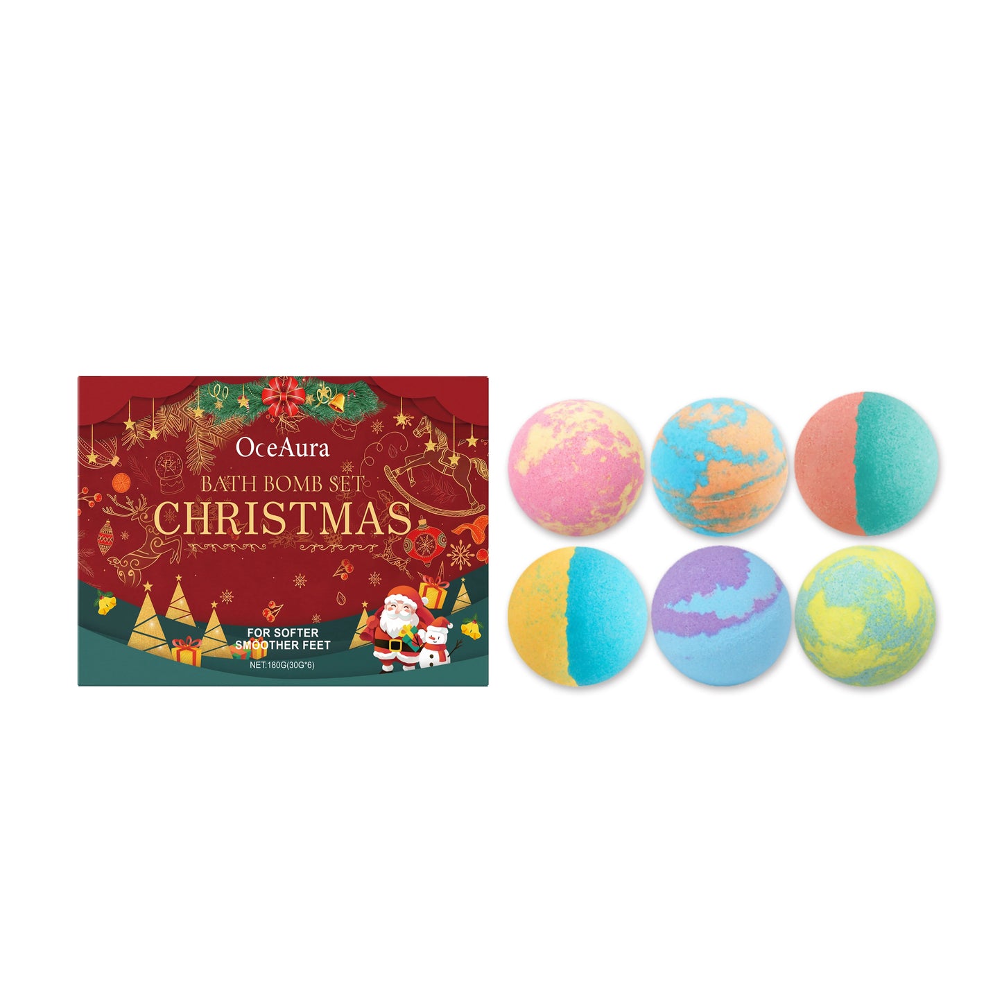 Bombe da Bagno OceAura – Aromaterapia, Idratanti e Rilassanti | 180g, 2x180g, 3x180g