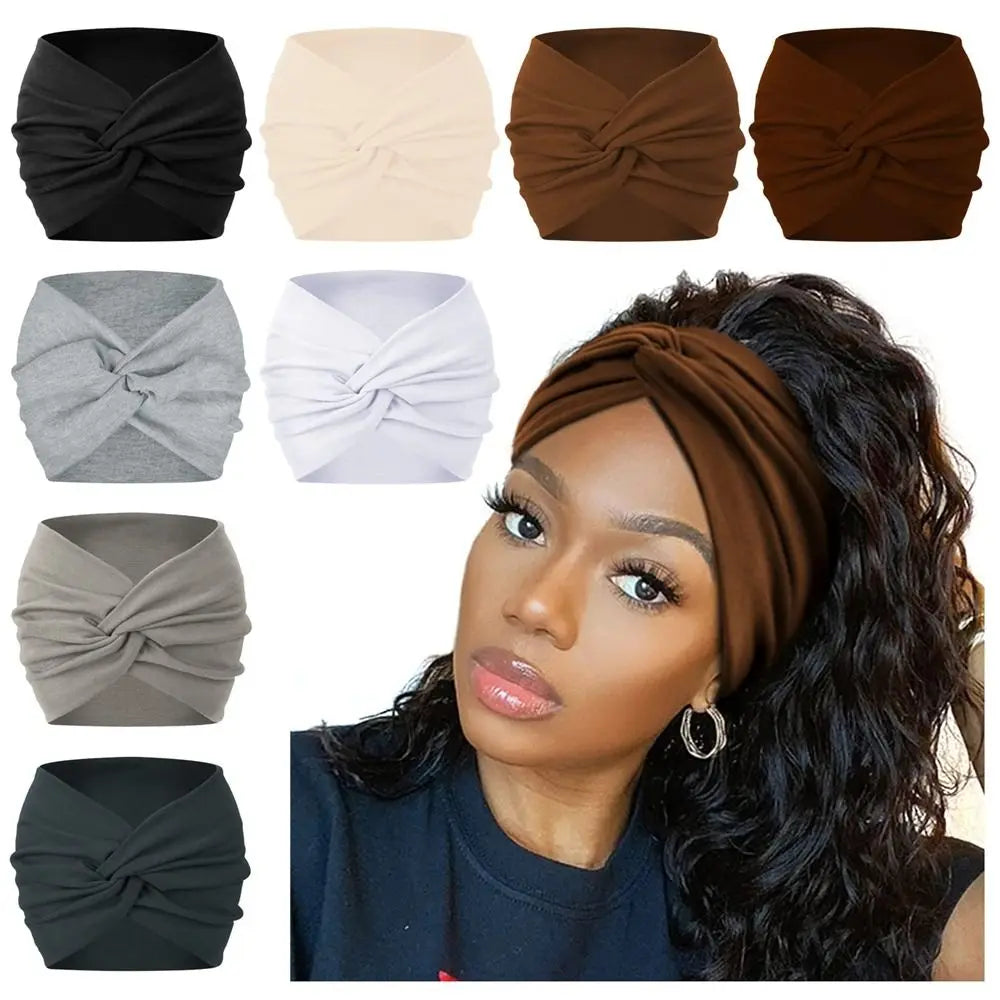 Fascia Larga per Capelli Stile Boho — 28 Colori