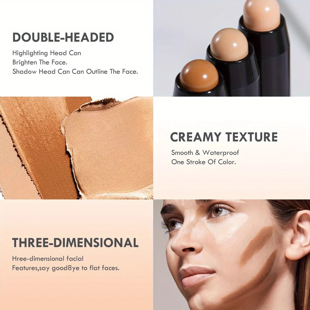 Contour Stick a Doppia Testa – Bronzer & Illuminante per Contouring Naso e Viso