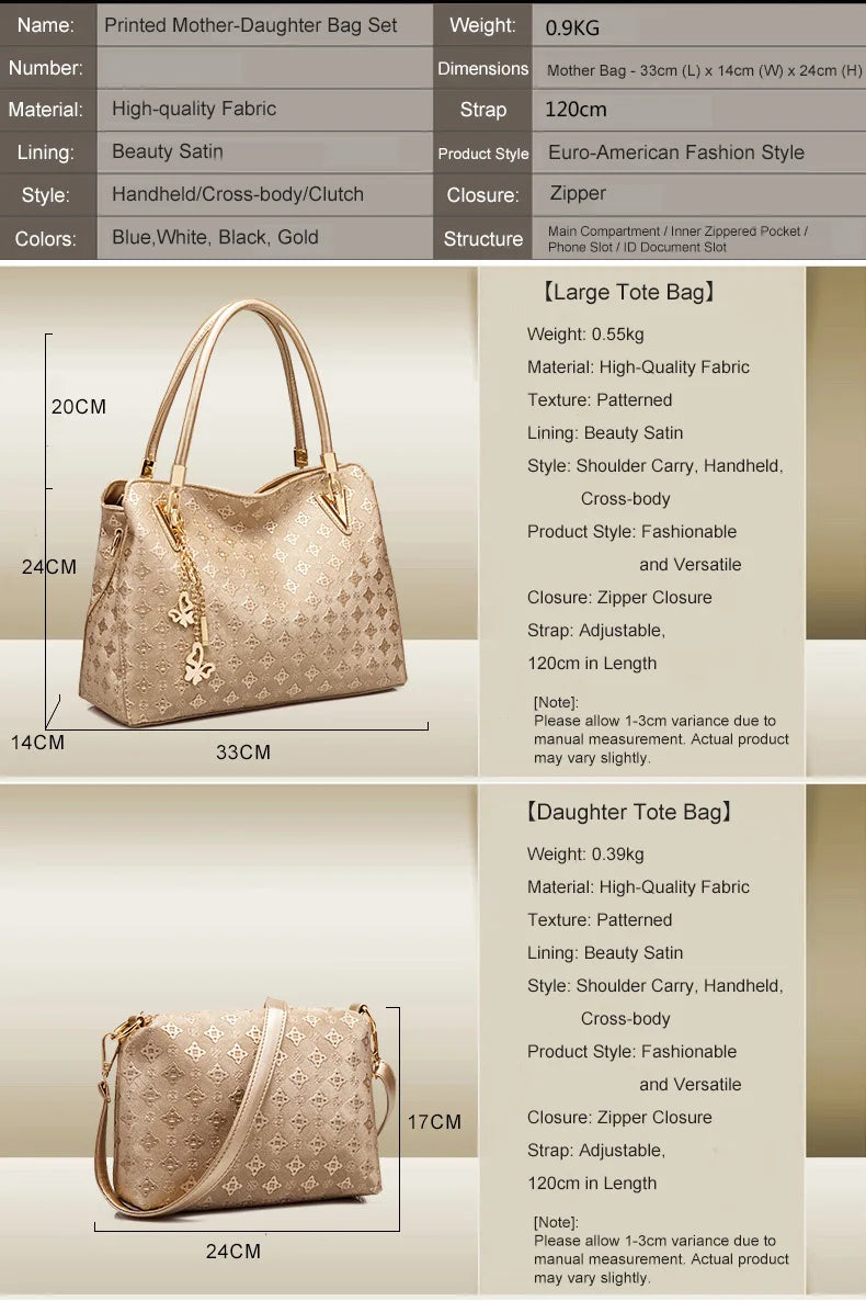 Set 4 Borse Donna – Tote Grande + Tracolla + Pochette + Portacarte | 4 Colori | Ufficio Shopping Party